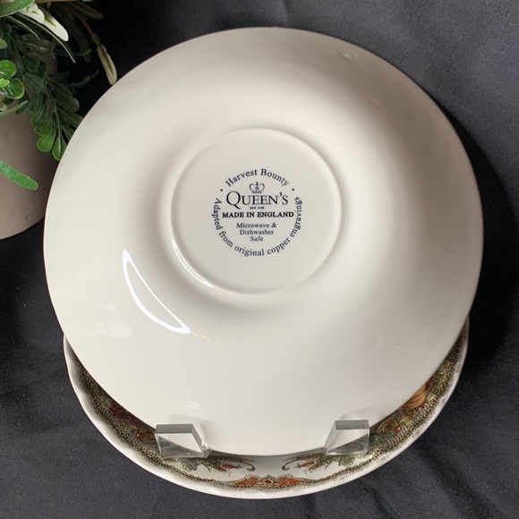 Set of 2 vintage Queen’s HARVEST BOUNTY 8” Thanksgiving soup / cereal bowls - Picture 7 of 9